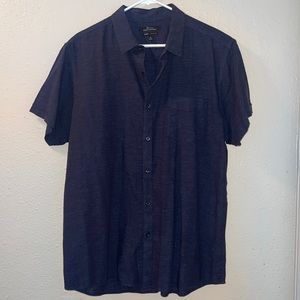 Marc Anthony short sleeve Navy Blue button down. XL slim fit